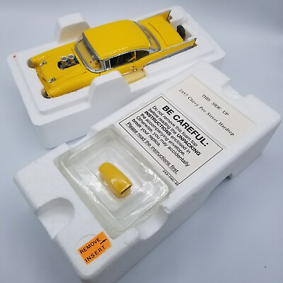 #ad Danbury Mint 1957 Chevy Pro Street Hardtop 1:24 Scale Car Yellow Box Included $125.00