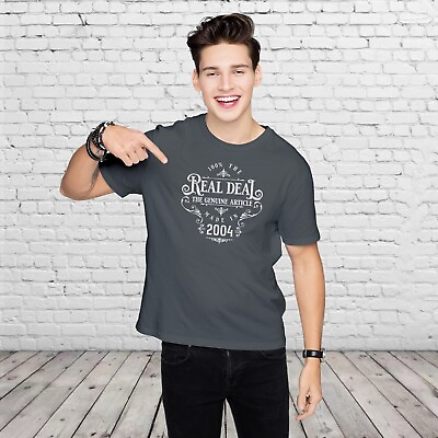 #ad 20th Birthday Gifts for Him 20th Birthday Boys T Shirt The Real Deal 2004 GBP 10.99