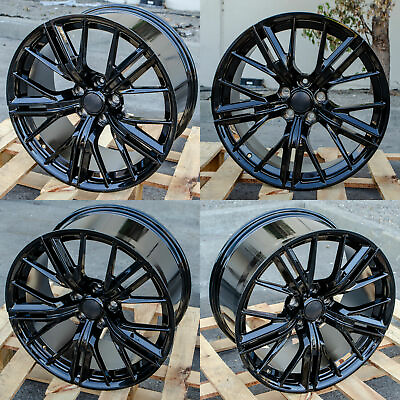 #ad 20x10 20x11 Gloss Black Staggered Wheels Fit Chevrolet Camaro Chevy 20quot; Set 4 $991.00
