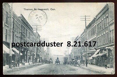 #ad #ad INGERSOLL Ontario Postcard 1907 Thames Street. Stores by Manning Bookstore $4.48
