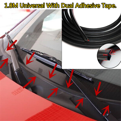 #ad 1.8M Universal Rubber Under Front Windshield Wiper Plastic Panel Sealed Strips $16.99