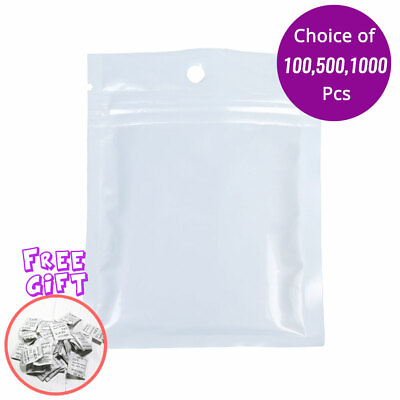 #ad 3x4.75in Clear Front White Back Mylar Glossy Zip Lock Bag w Desiccant B01 $115.42