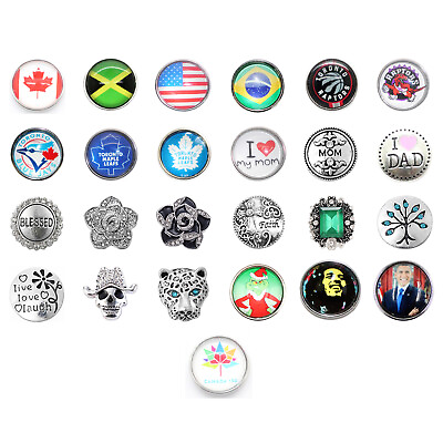 #ad Snap Button Noosa Charm Accessory Fits Snap Button Jewellry 18MM Choose $4.50
