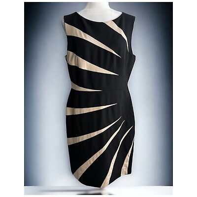 #ad Tahari ASL Black Dress Sleeveless Asymmetrical Design Women#x27;s Size 14 $43.99