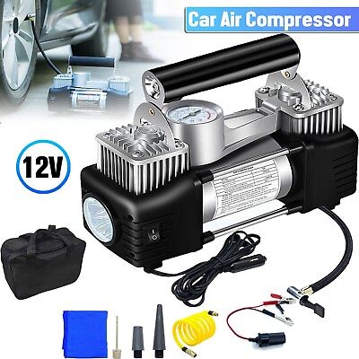 #ad Heavy Duty Portable Air Compressor Car Tire Inflator Electric Pump Auto 50L $28.99
