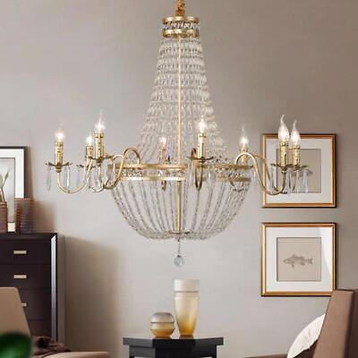 #ad Retro Crystal Chandelier Flush Mount Ceiling Pendant Lamp Fixture with 6 Light $160.19
