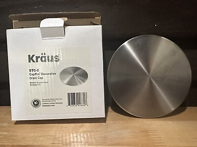 #ad Kraus STC 2 Cap Pro Decorative 4.5quot; Drain Cap Round Stainless Steel FREE SHIP $7.29