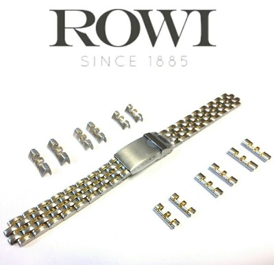 #ad NEW 14mm 16mm 18mm ROWI 304224 STAINLESS STEEL GOLD PLATED BRACELET WATCH BAND $34.95