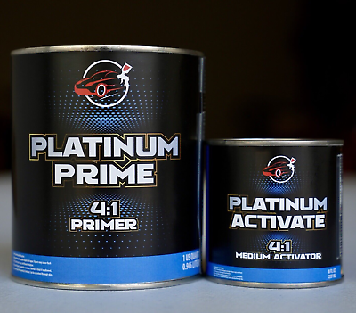 #ad Platinum Prime 4:1 Automotive 2K Primer Surfacer QUART Size Kit w Hardener $37.99