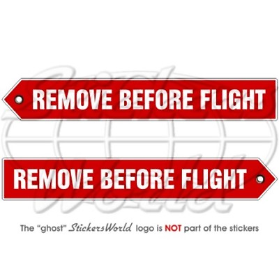 #ad REMOVE BEFORE FLIGHT Aircraft USAF RAF 150mm Vinyl Stickers Decals x2 GBP 4.59