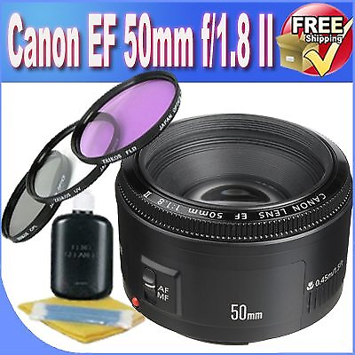 #ad Canon EF 50mm f 1.8 II Camera Lens 52mm 3 Piece Kit $175.18