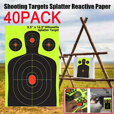 #ad 14#x27;#x27; Shooting Targets Reactive Splatter Range Paper Target Gun Shoot Rifle 80Pcs $13.99
