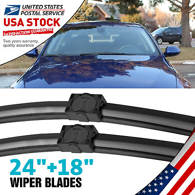 #ad Super Clean Windshield Wiper Blades 24#x27;#x27;amp;18#x27;#x27; Set For 2007 2009 335i Convertible $12.79