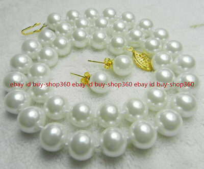 #ad New 10mm White South Sea Sheell Pearl Beads Neckalce Earrings Set 18#x27;#x27; $3.99