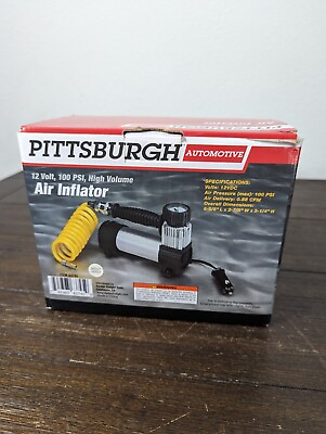 #ad New Pittsburgh Air Compressor 12V 100 PSI High Volume Air Inflator $35.00