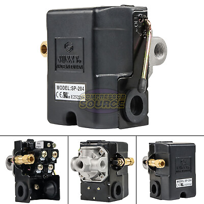 #ad Heavy Duty 25 Amp Air Compressor Pressure Switch Control Valve 95 125 PSI 4 Port $20.95