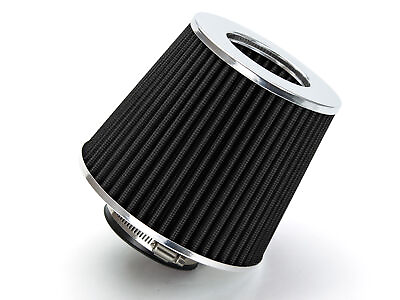 BLACK 2.5quot; 63.5mm Inlet Cold Air Intake Cone Replacement Quality Dry Air Filter $17.99