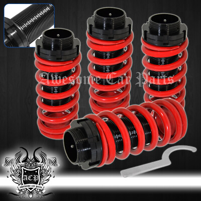 #ad For 96 00 Civic Scale Adjustable Coil Over Lower Spring Kit Red Aluminum Sleeves $38.99