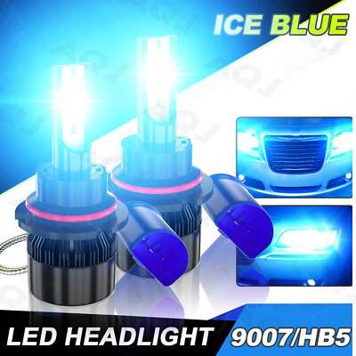 #ad 8000K Front Light 9004 LED Car Headlight Bulbs Hi Lo Beam Ice Blue High Power US $18.89