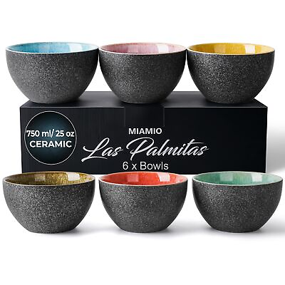 #ad – 25 Oz Bowls Set of 6 Ceramic Bowl Salad bowls Soup Bowl Cereal Bowl K... $66.27