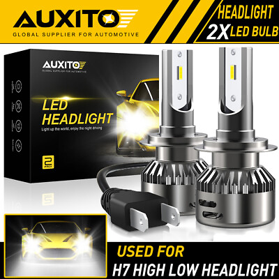#ad #ad 2X AUXITO H7 LED Headlight Bulb Kit High Low Beam 6500K Super White 20000LM EOA $19.99