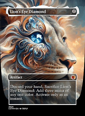 #ad Lion#x27;s Eye Diamond High Quality Altered Art Custom Cards $7.99