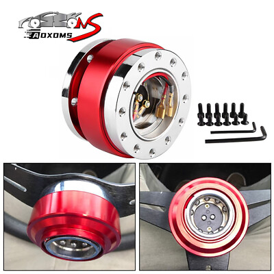 #ad Red Universal Car Steering Wheel Quick Release HUB Adapter Snap Off Boss Kit $31.99