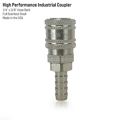 #ad High Performance Air Hose Fittings 1 4quot; x 3 8quot; Stainless Steel Quick Coupler $62.99