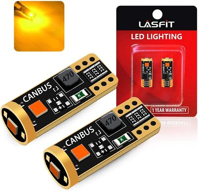 #ad #ad LASFIT T10 168 194 2825 LED Side Marker Light Bulb Canbus Error Free Amber 3000K $10.99