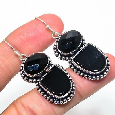 #ad Black Onyx Gemstone Handmade Ethnic Style Jewelry Earring ZE 150 $6.99