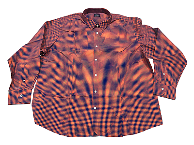 #ad UNTUCKit Tardio Men#x27;s Long Sleeve Button Up Shirt Red Checker Regular Fit $29.99