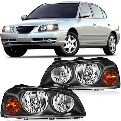 #ad Headlights Assembly Pair fits 2004 2006 Hyundai Elantra Replacement Clear Lens $55.88