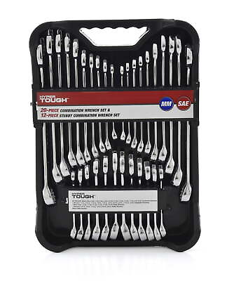 #ad Hyper Tough 32 Piece Combination Wrench Set Metric amp; SAE $19.47