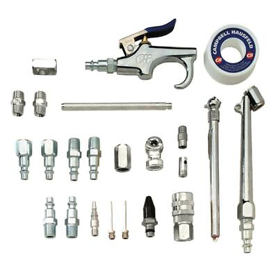 #ad Campbell Hausfeld Air Compressor Kit Coupler Blow Gun Tip Safety Nozzle 25 Piece $53.95