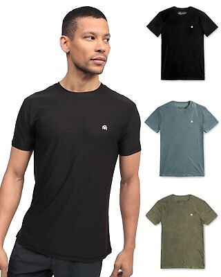 #ad 3 Pack Athletic Workout Shirts for Men Fitted Gym Sports Running Fitness Dry ... $99.81