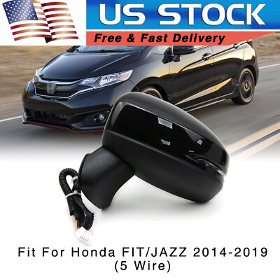 #ad 5 Wire Side Mirror for Honda Fit Jazz 2014 2019 Electric w Turn Lamp Driver Left $94.99
