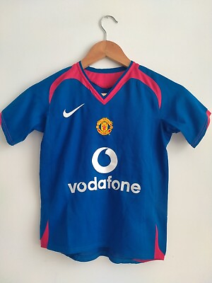#ad Manchester United Home Football Shirt 2004 06 Children’s XS Boys Nike Blue GBP 13.50