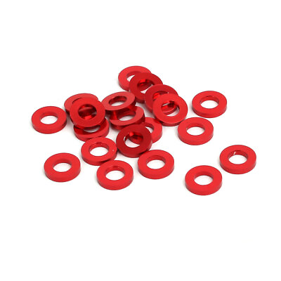 #ad 20pcs 1mm Thickness M3 Aluminum Alloy Flat Screw Washer Red $8.82