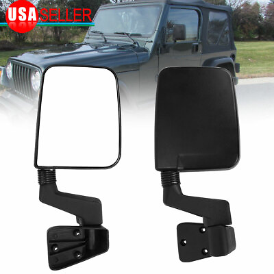 #ad Manual View Door Mirrors for 1987 2002 Jeep Wrangler PassengerDriver Side Black $40.90