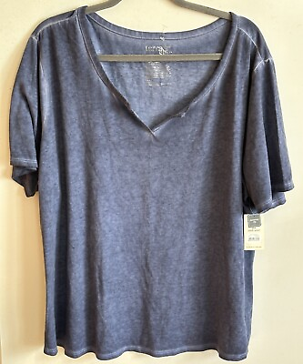 #ad Terra amp; Sky T Shirt Women’s 2X Plus Chambray Blue Jean Look $8.99