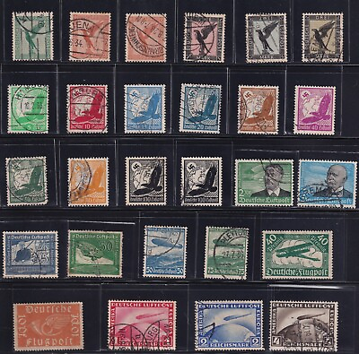 #ad GERMANY Stamps Airmail Collection with Zepelin 423 424 455 High CV $120.00