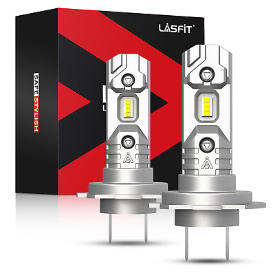 #ad Lasfit H7 LED Headlight Bulb Kit High Beam 6000K Cool White Bulbs Bright Lamp 2x $27.99