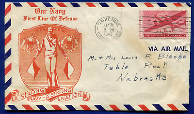 #ad US NAVY World War 2 Our Navy Strong Navy Cover postmarked 1942 $6.00