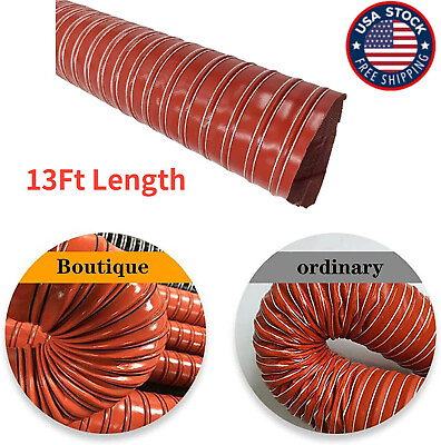 #ad 3#x27;#x27; ID Silicone 2 Ply Air Ducting Flexible Air Duct Cold amp; Air Wire Helix 13FT $109.29