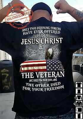 #ad Jesus Christ And The Veteran S 5XL God T Shirt Vintage Retro Christian $26.99