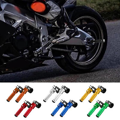 #ad 1 Pair Aluminum Universal Rearset Footrests Footpegs Foot Pegs Pedals Motorcycle $58.89