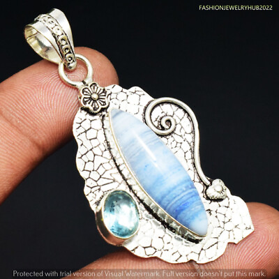 #ad Lace Agate Gemstone Ethnic Handmade Beauty Pendant Jewelry 2.25quot; FPS 2432 $3.39
