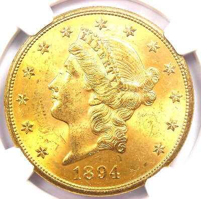#ad 1894 S Liberty Gold Double Eagle $20 Coin NGC MS63 BU UNC $4925 Value $4403.25