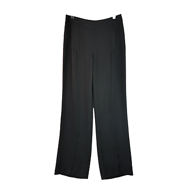 #ad Harve Benard Womens Black Flat Front Wide Leg Pants High Rise Side Zip Size 8 $14.96
