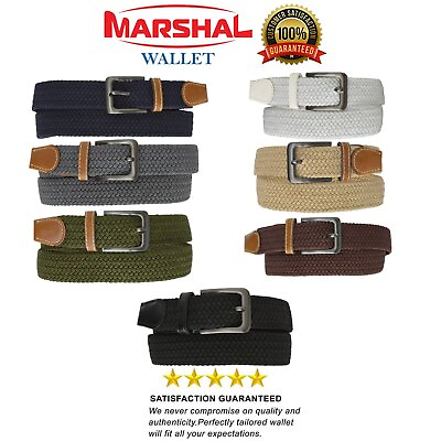 #ad Marshal Wide Men#x27;s Elastic Stretch Belt metal Buckle Belt Casual Golf Belt $9.99